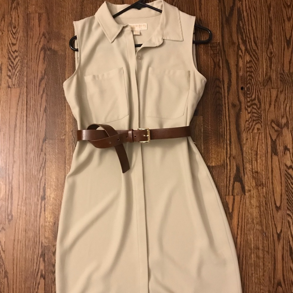 Safari khaki button down dress